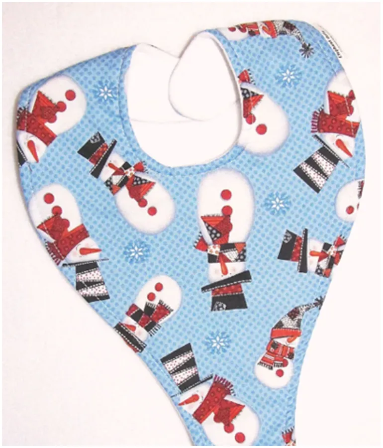 Blue Snowmen Bib (Drop-Me-Not)