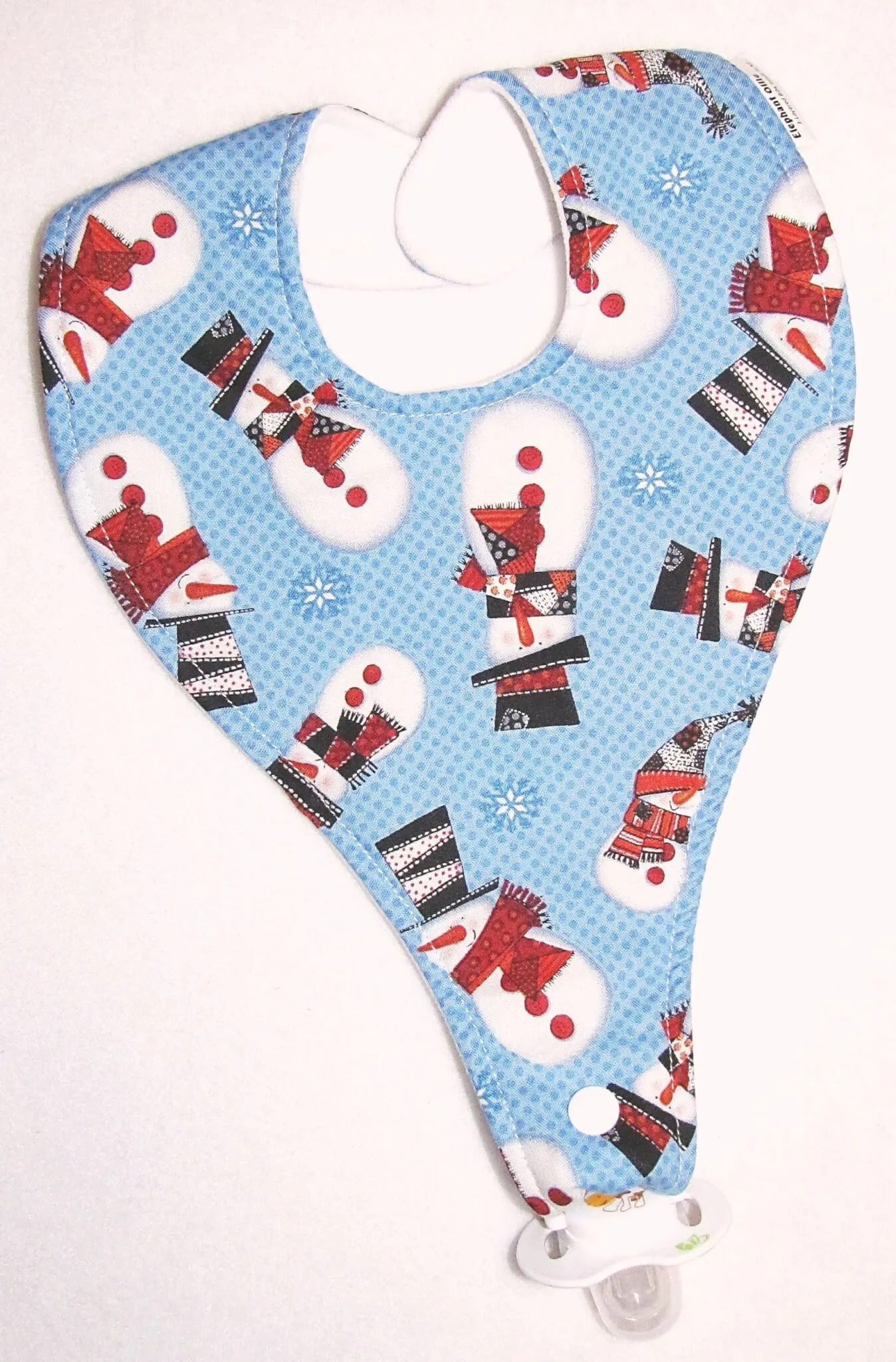 Blue Snowmen Bib (Drop-Me-Not)