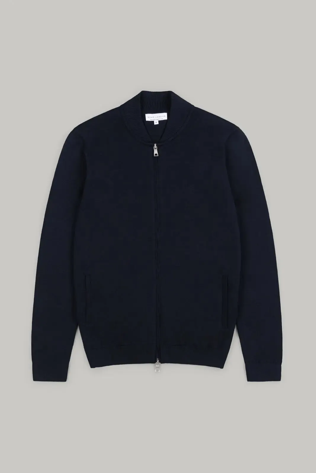 Brewer Knitted Zip Cardigan - Navy