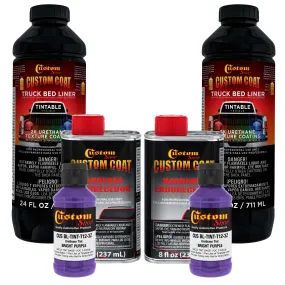 Bright Purple 2 Quart (1/8 Quart) Urethane Spray-On Truck Bed Liner Kit - Easily Mix, Shake & Shoot - Durable Textured Protective Coating