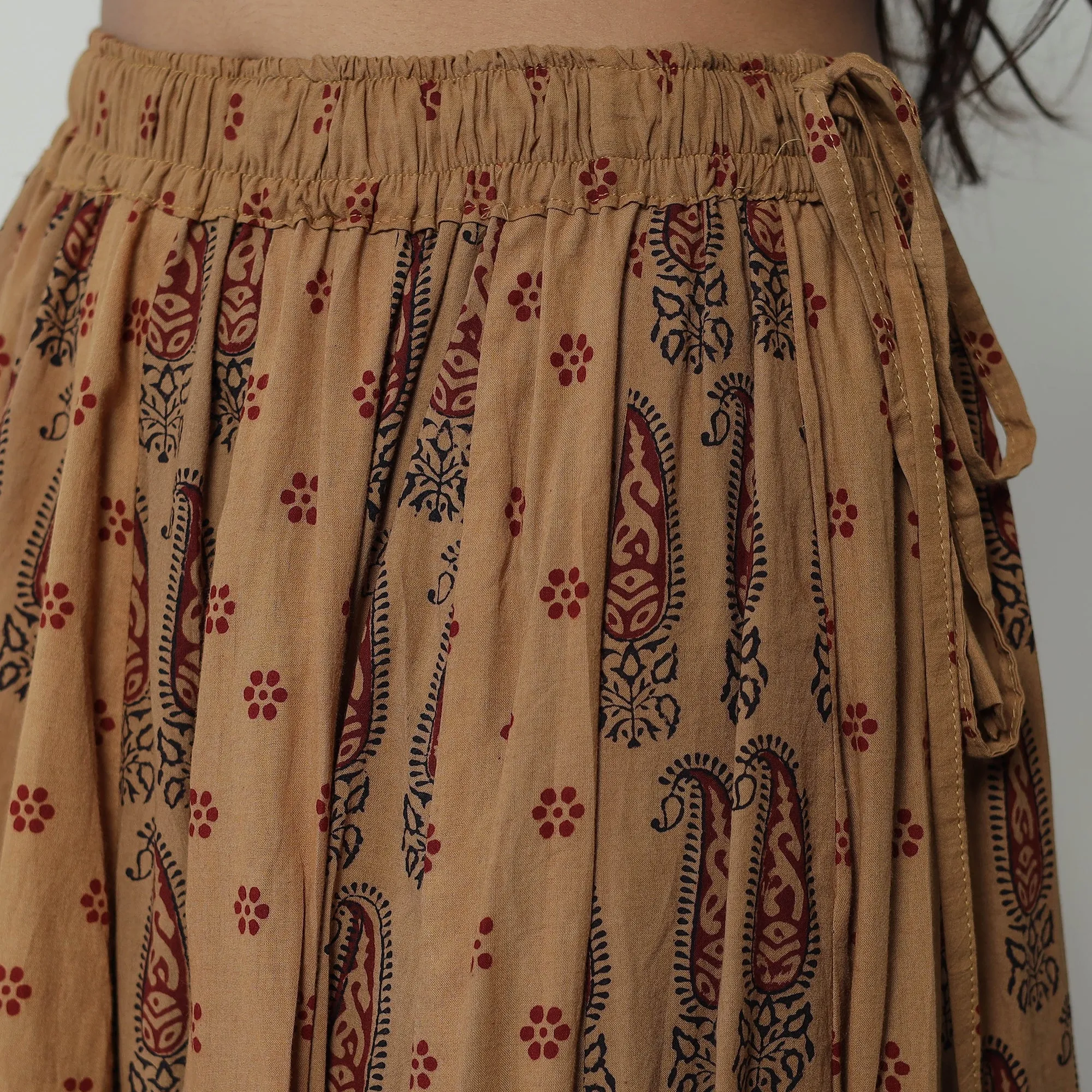 Brown - Bagh Print Skirt with 24 Kali Patchwork 16