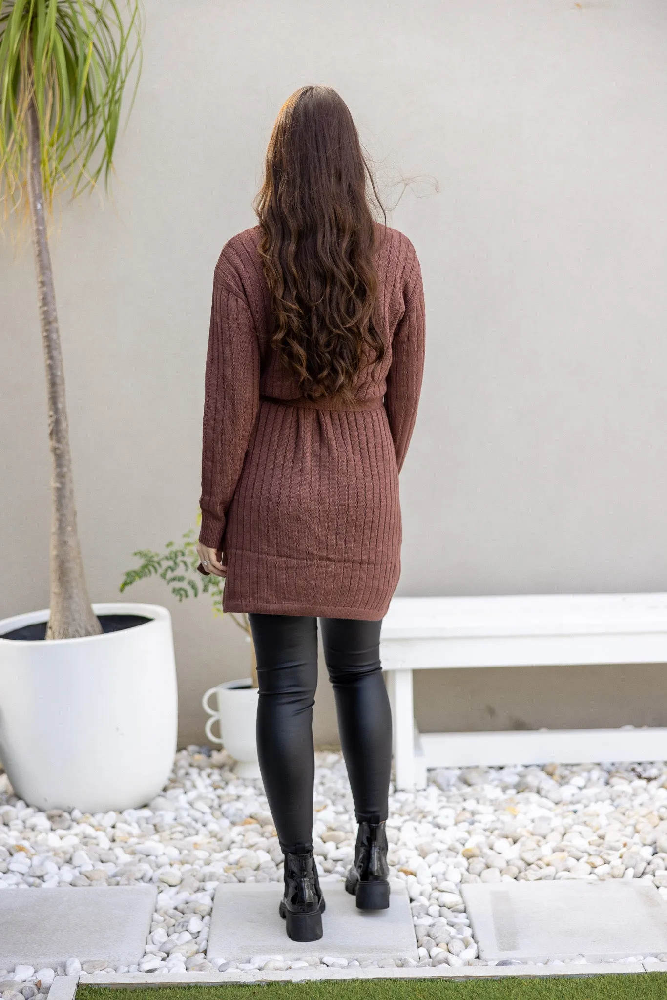 Cable Knit A line Tie Jumper