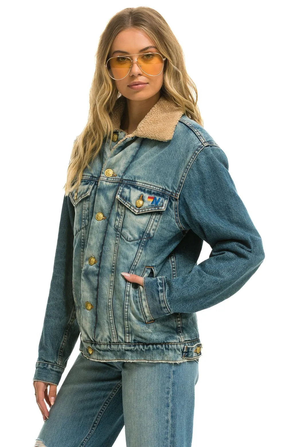 CALI LOVER RANCH SHERPA DENIM JACKET - VINTAGE