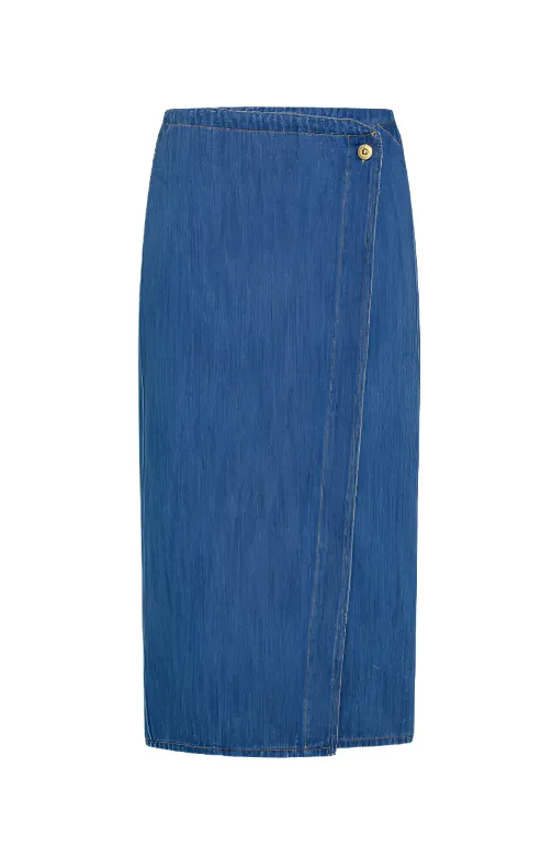 Calvary Denim Longuette Wrap Skirt