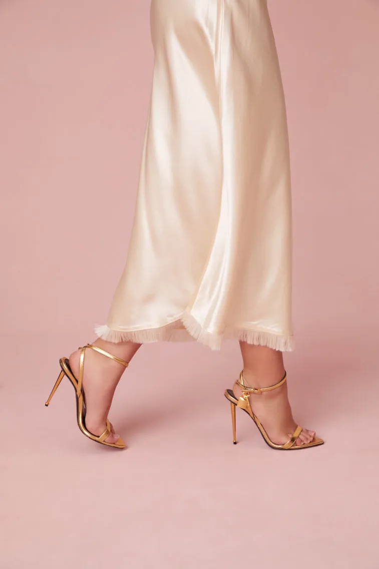 Castle Satin Midi Skirt