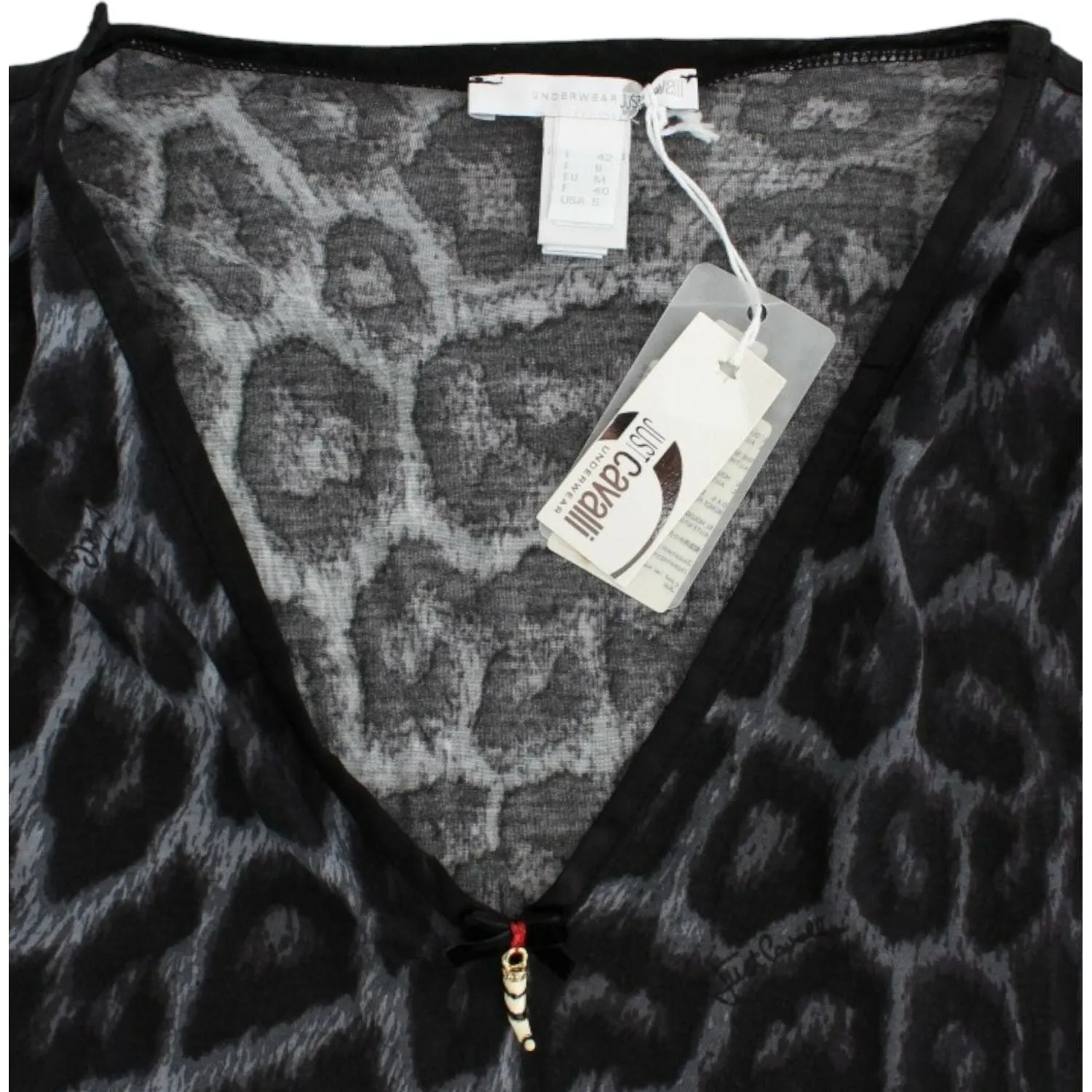 Cavalli Sultry Leopard V-Neck Modal Top