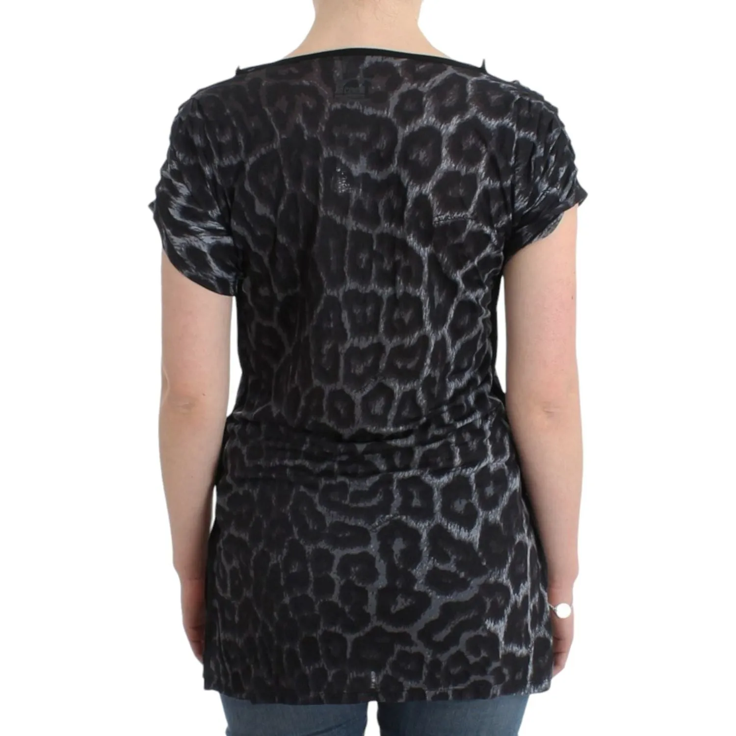 Cavalli Sultry Leopard V-Neck Modal Top