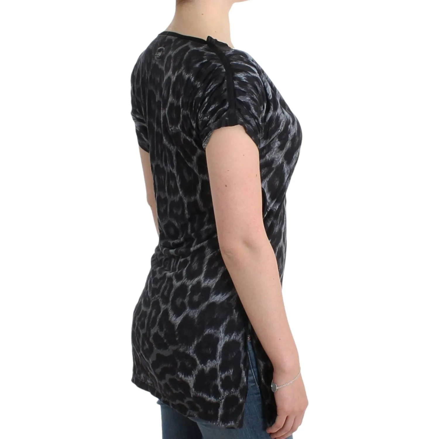 Cavalli Sultry Leopard V-Neck Modal Top