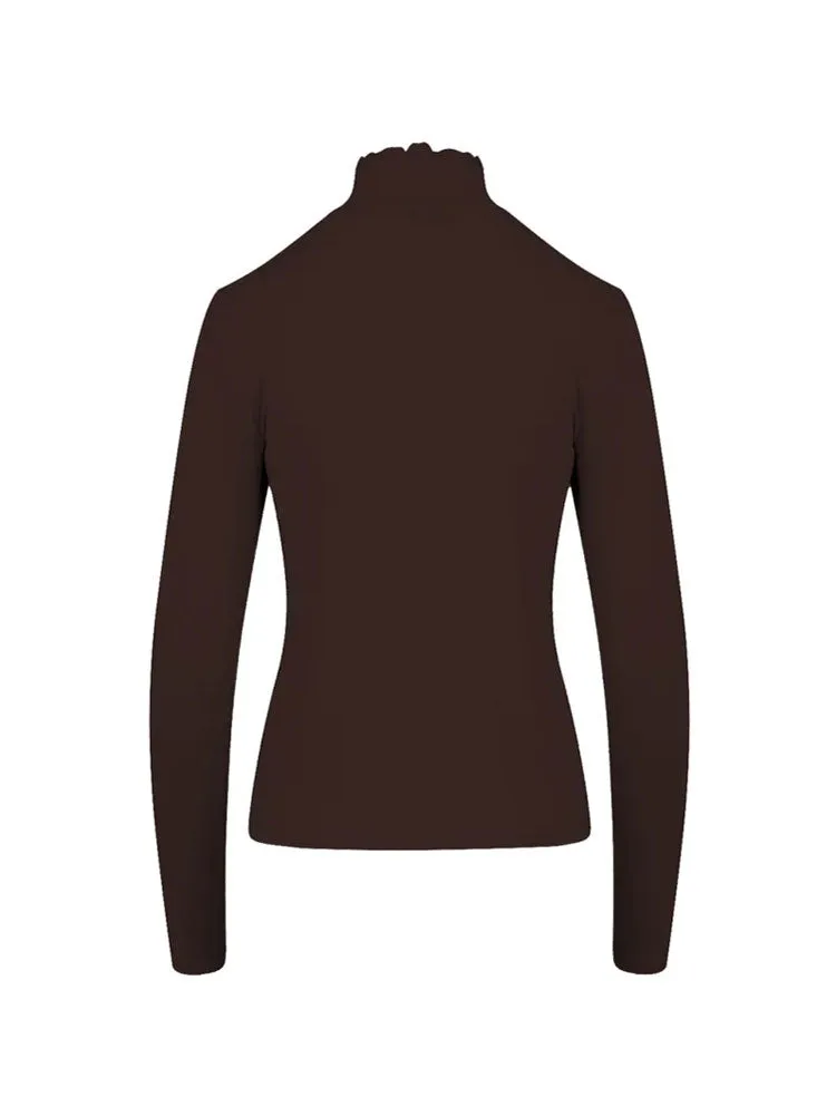 CC Heart Sofia Turtleneck Top Walnut