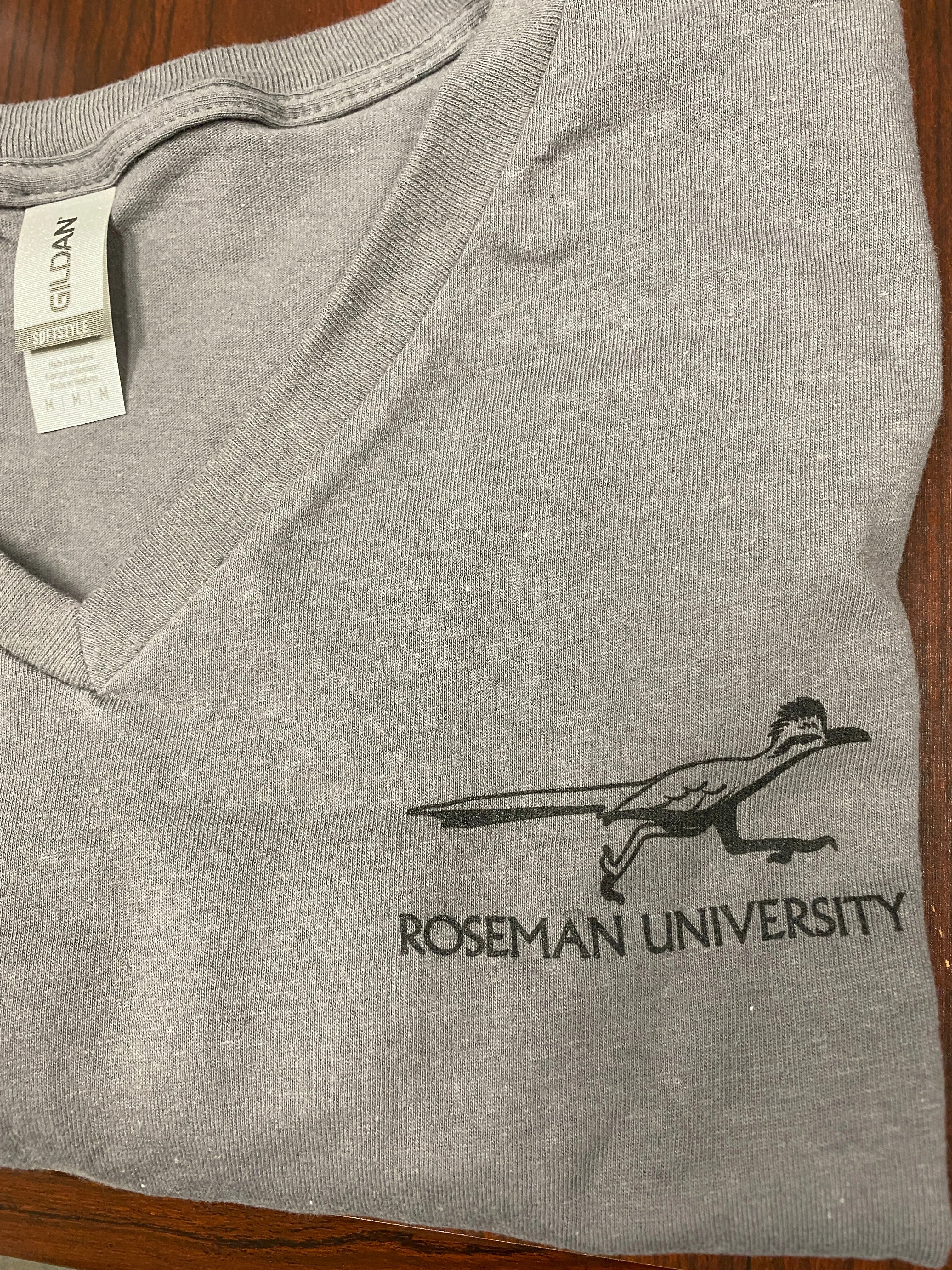 Charcoal roadrunner v-neck t-shirt