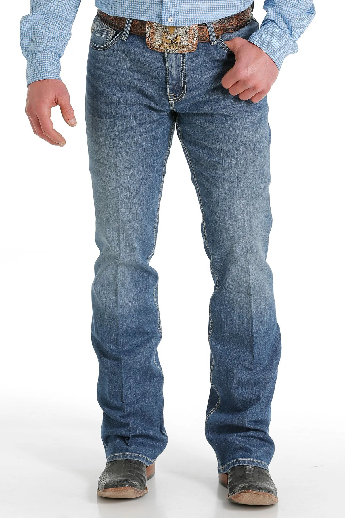 Cinch Men's Ian Slim Fit Jean in Medium StoneWash