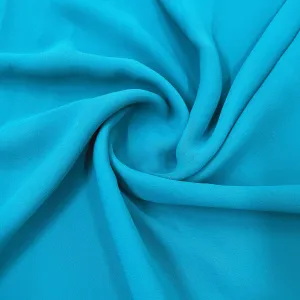 Classic Turquoise Blue Solid Georgette Fabric