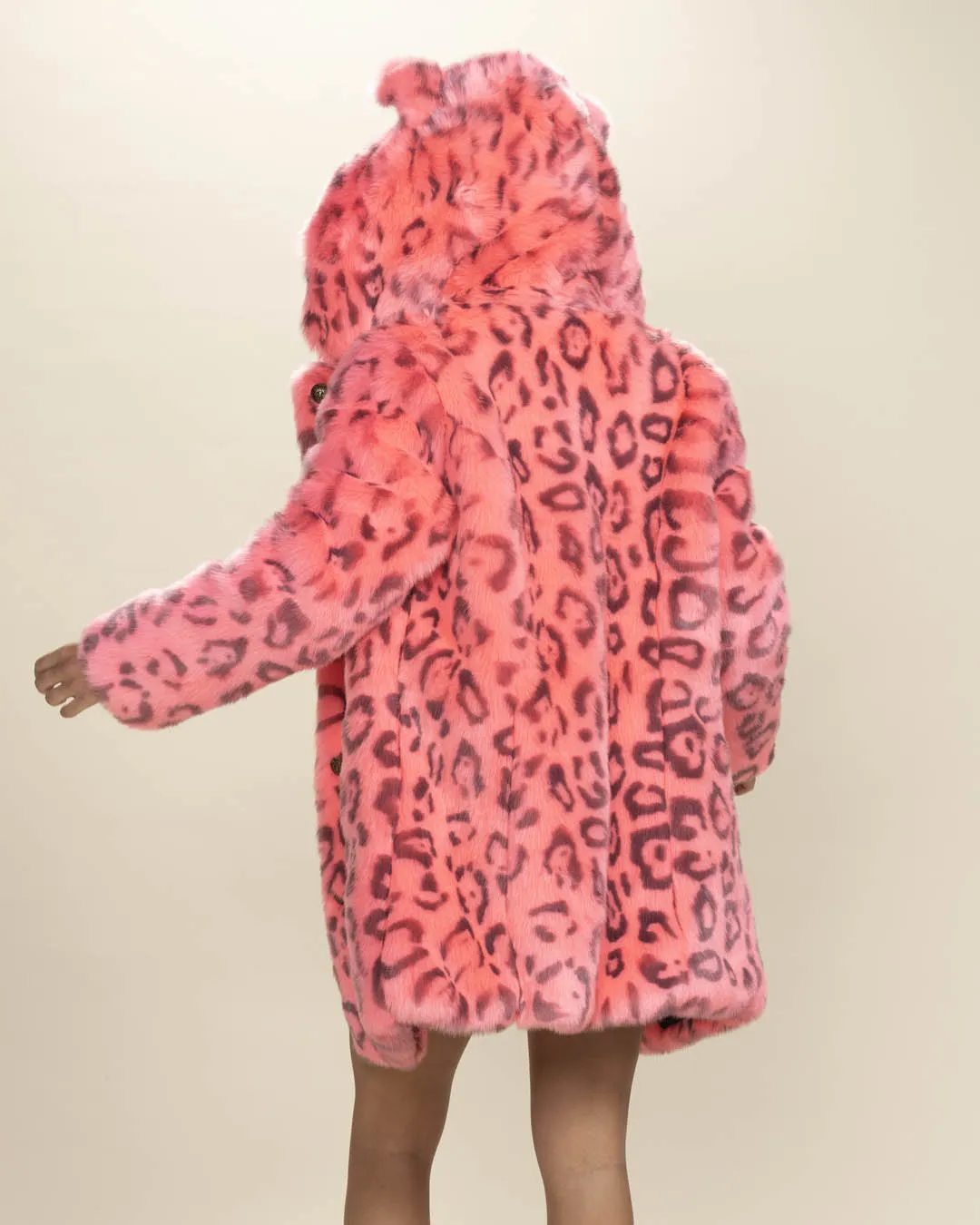 Classic Women's Faux Fur Coat | Hot Pink Leopard