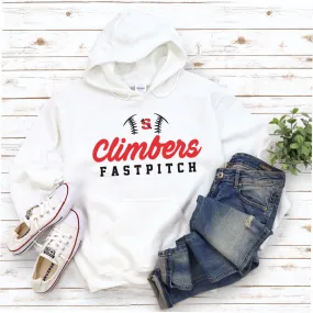 Climbers Fastpitch Half Softball with Logo Hoodie, Crewneck or T-shirt