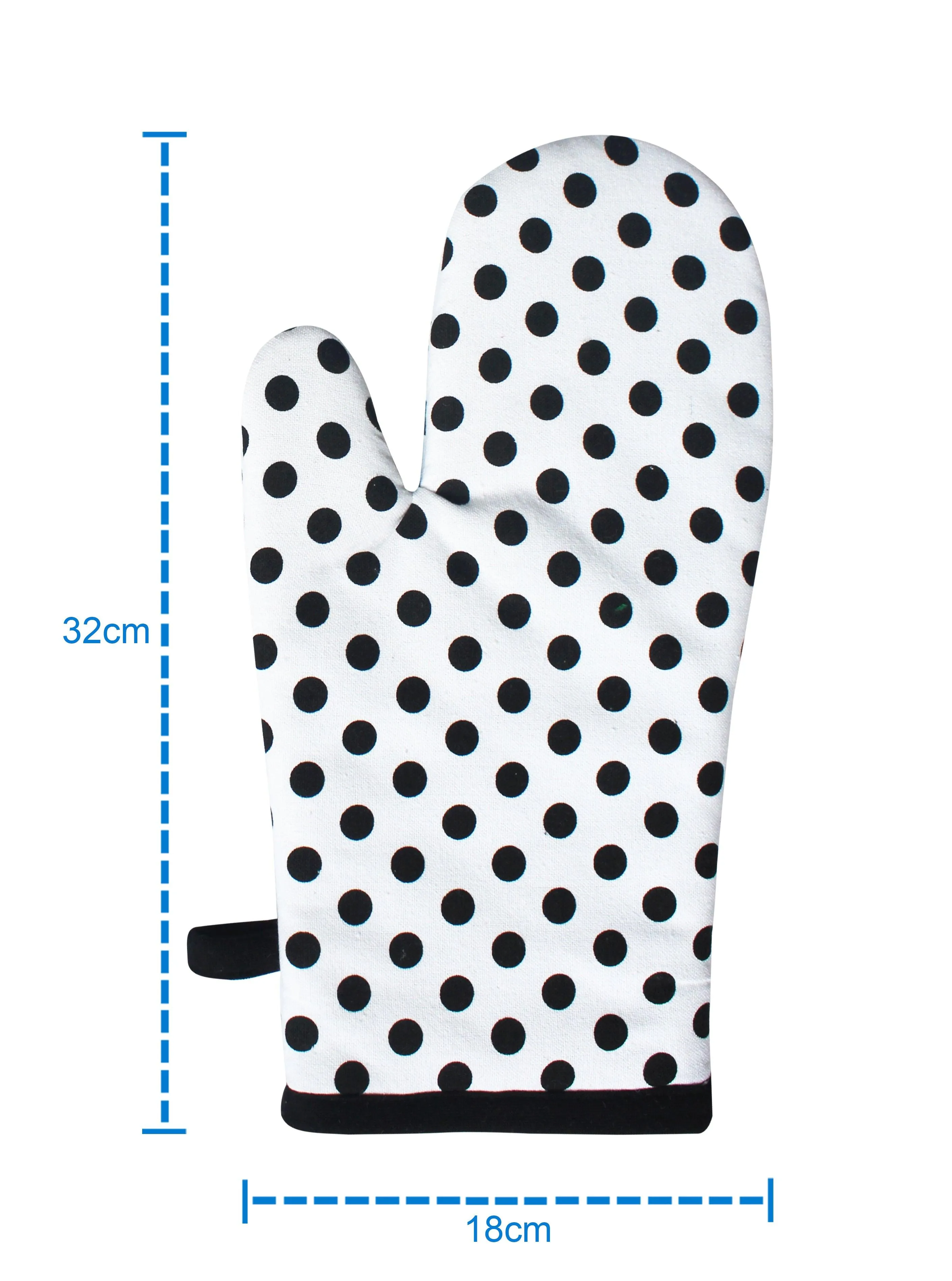 Cotton White Polka Dot Oven Gloves Pack Of 2