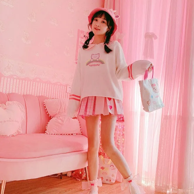 Cute, Fun, and Flirty: The Pink Heart Harajuku Plaid Women Schoolgirl Cosplay Mini Skirt