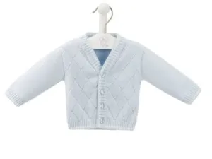 Dandelion Diamond Cotton Knitted Cardigan Blue