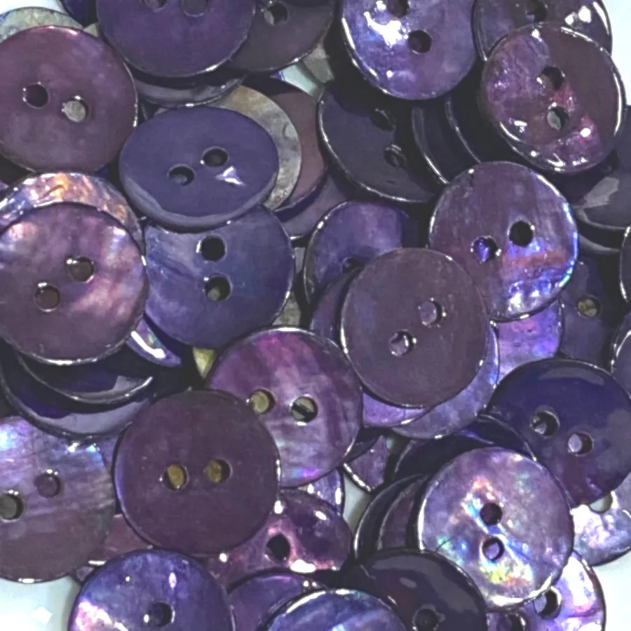 Dark Purple 1/2" / 12.5mm Shell, Pack of FIFTY  Buttons for $4.50 #LP-45