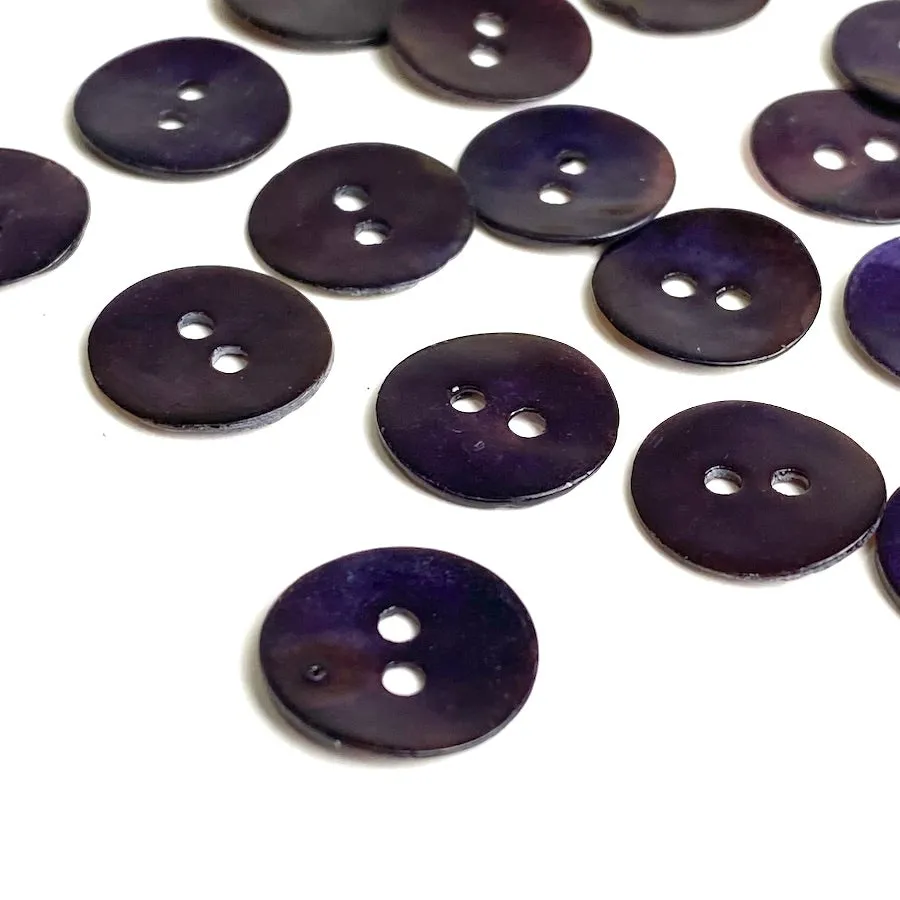 Dark Purple 1/2" / 12.5mm Shell, Pack of FIFTY  Buttons for $4.50 #LP-45