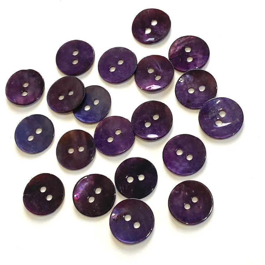 Dark Purple 1/2" / 12.5mm Shell, Pack of FIFTY  Buttons for $4.50 #LP-45