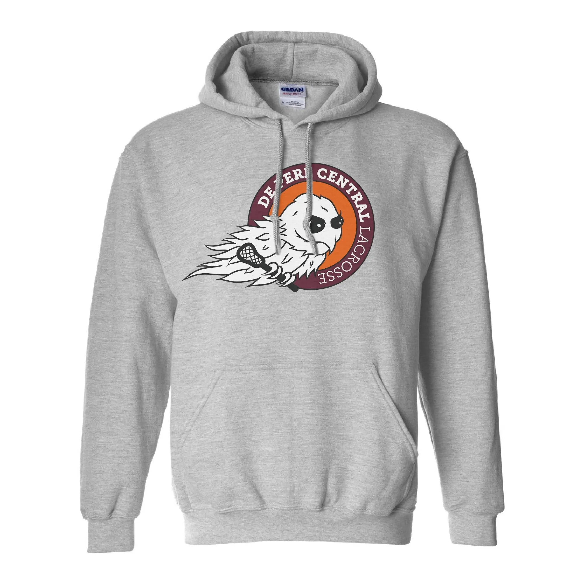 De Pere Central Lacrosse - Ash Gray Hoodie Sweatshirt - Ghostbirds Logo