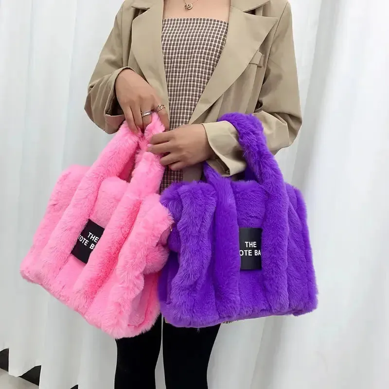 Designer Faux Fur Tote Bag