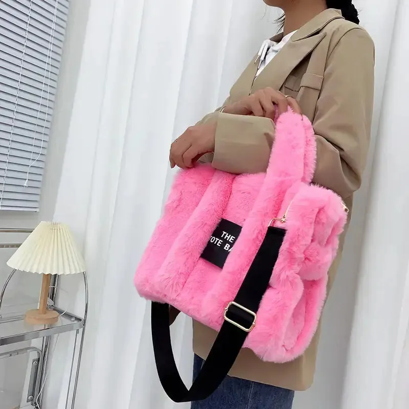 Designer Faux Fur Tote Bag