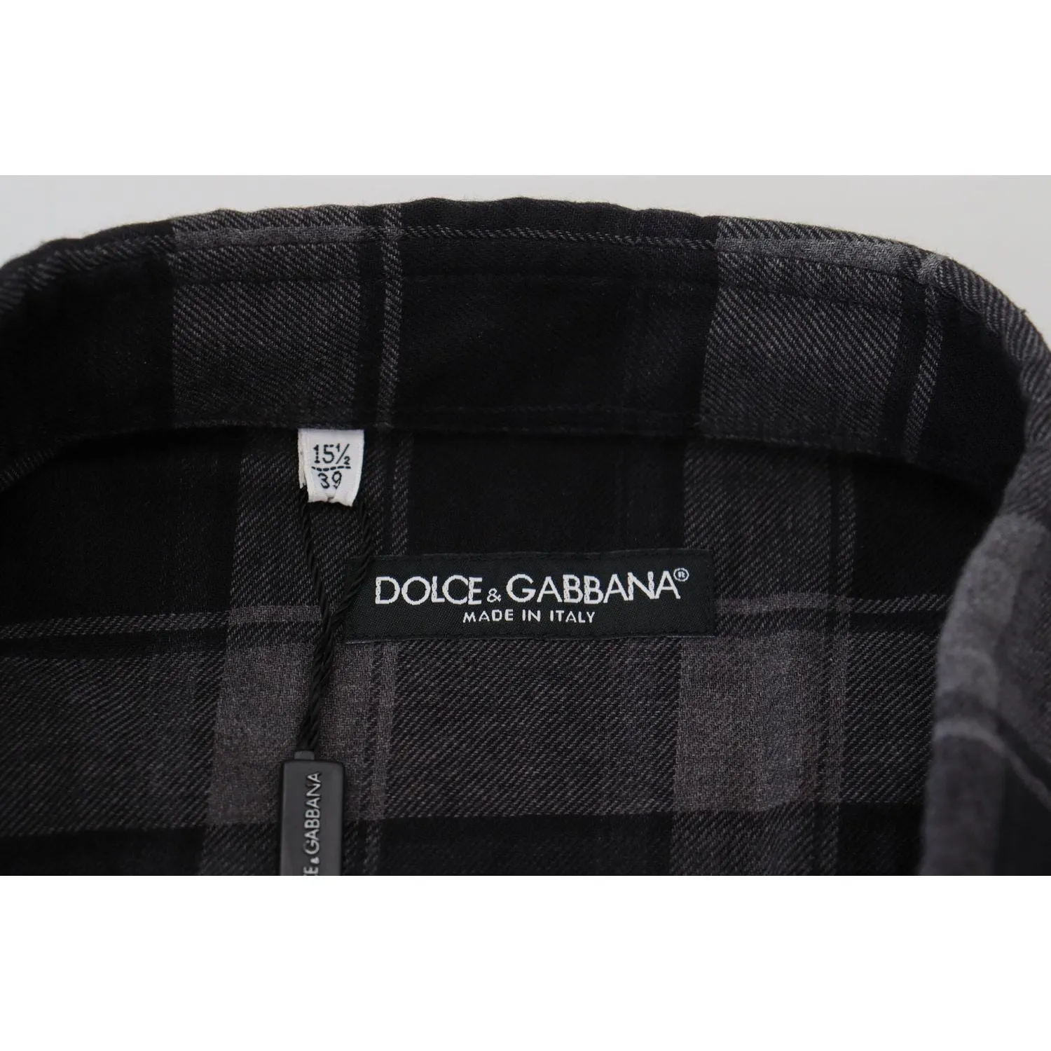 Dolce & Gabbana Elegant Black and Gray Button Down Shirt