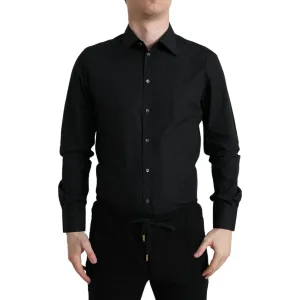 Dolce & Gabbana Sleek Black Slim Fit Italian Dress Shirt