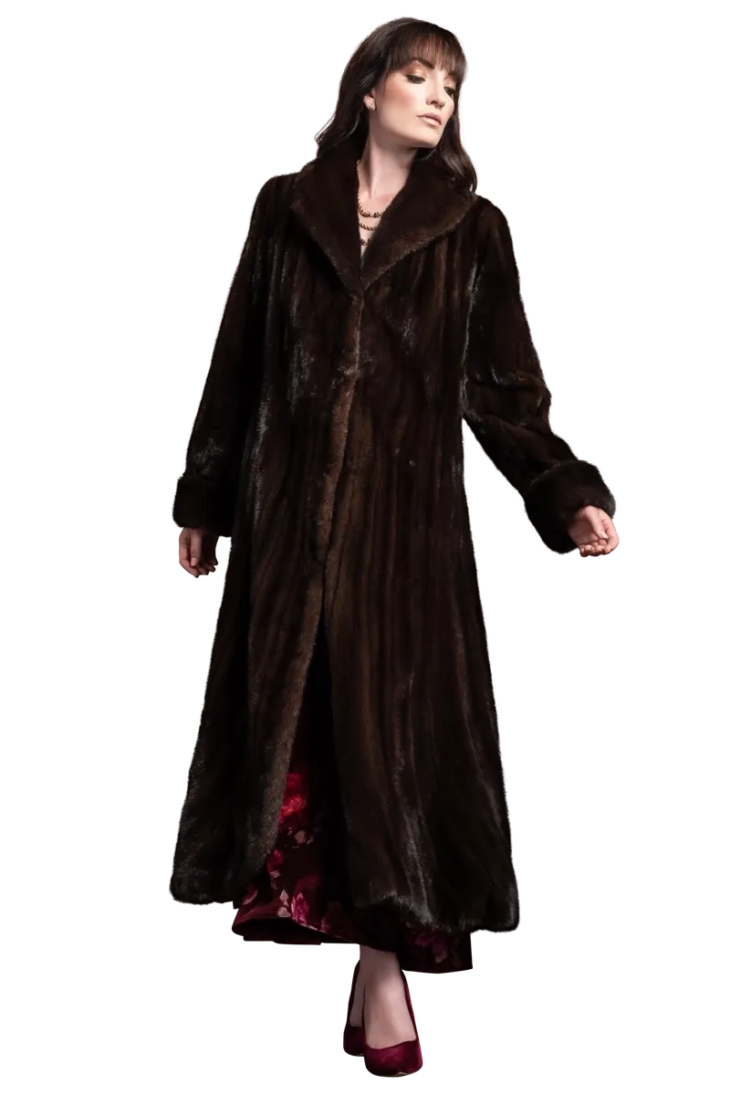 Elegant Mink Flounce Fur Coat