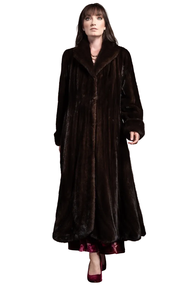 Elegant Mink Flounce Fur Coat