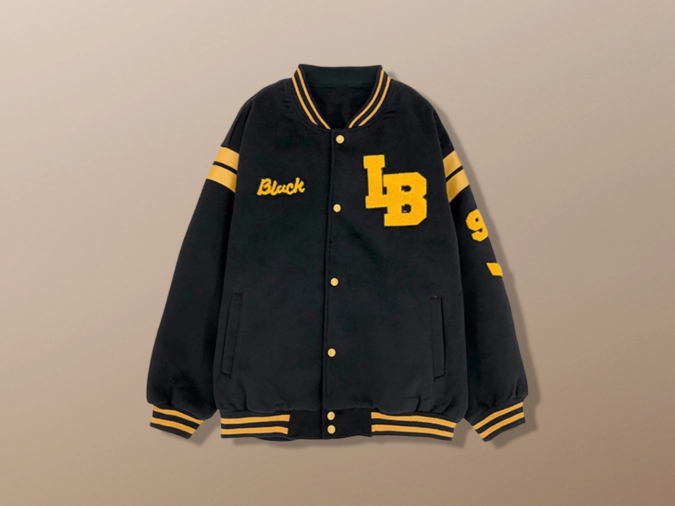 Embroidered 3D Fleece Letter Streetwear Baseball Bomber Jacket