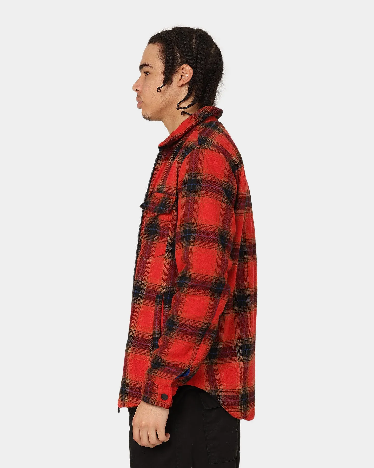 En Noir Inc Plaid Overshirt Red