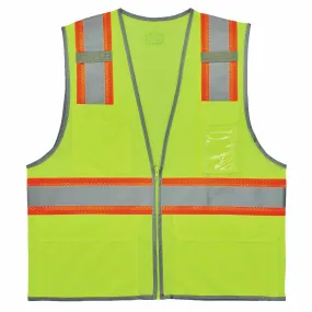 Ergodyne 24563 8246Z-S M Lime Class 2 Two-Tone Mesh Vest - Single Size