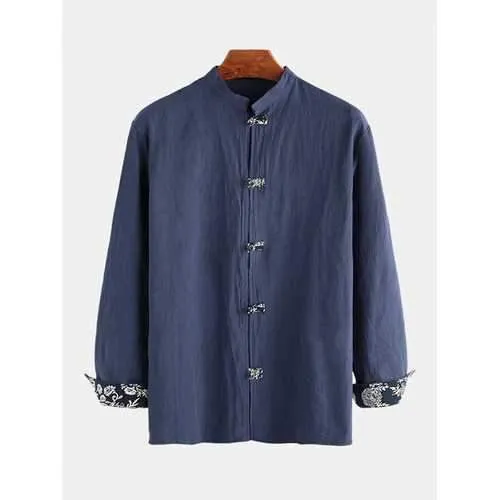 Ethnic Chinese Style Solid Color Shirts