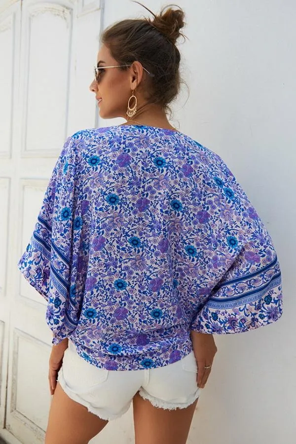 Ethnic Half Sleeve Loose Shirt