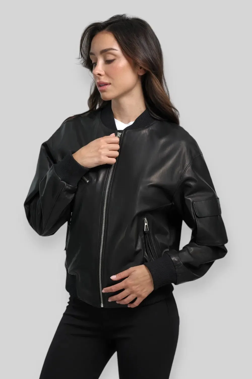 Fabiola Leather B-3 Bomber