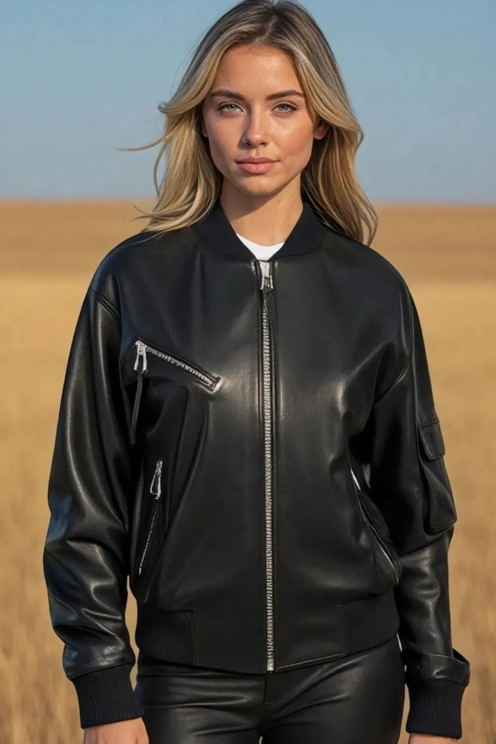 Fabiola Leather B-3 Bomber