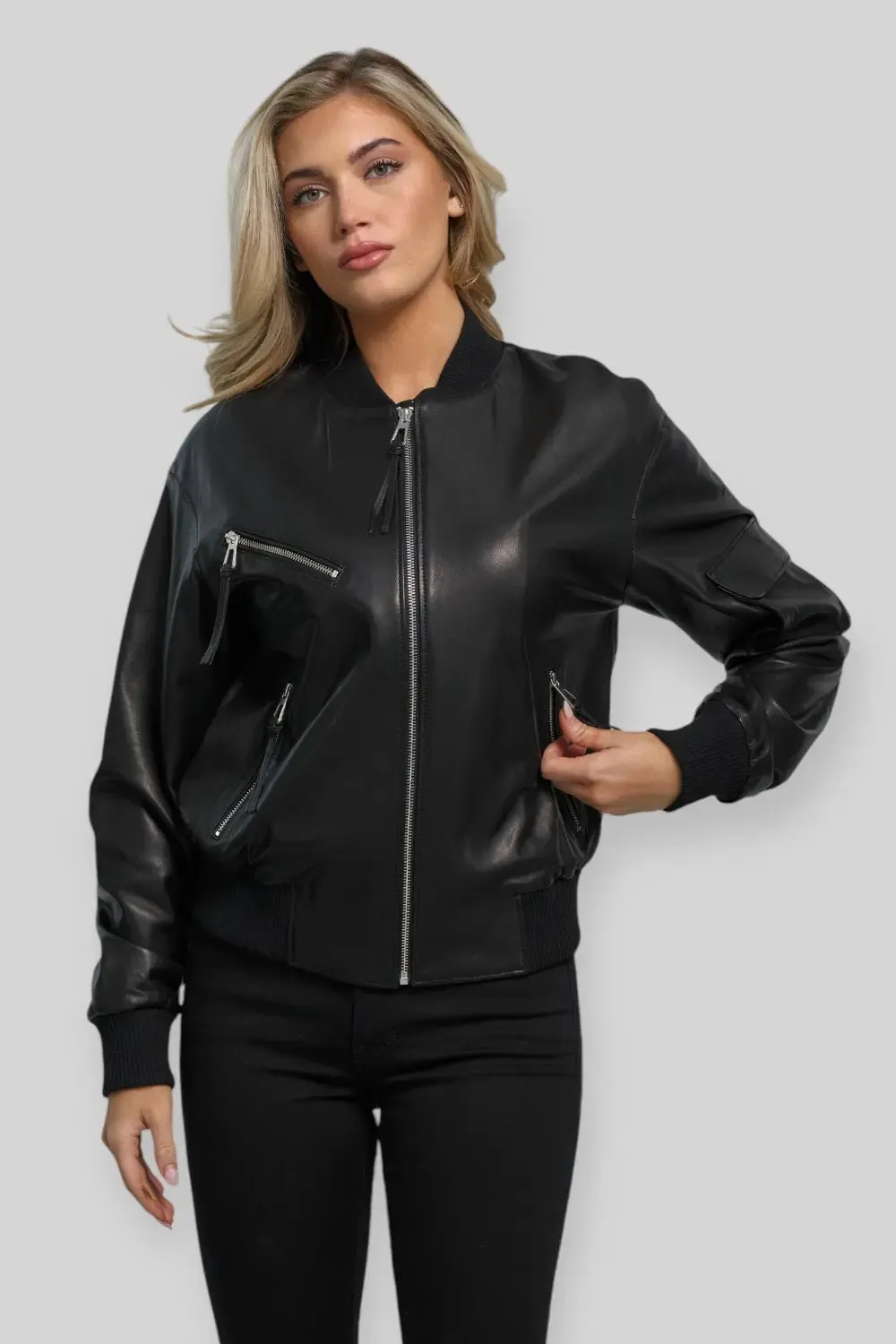 Fabiola Leather B-3 Bomber