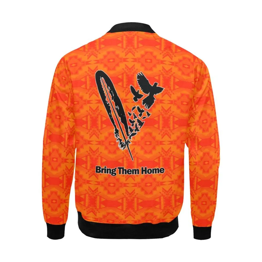 Fancy Orange Bring Them Home Bomber Jacket for Men