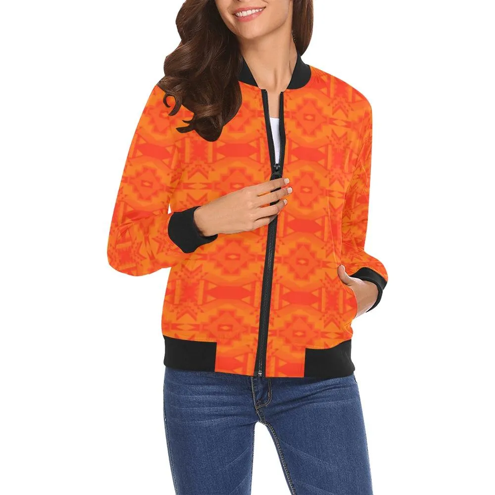 Fancy Orange Bring Them Home Bomber Jacket for Women