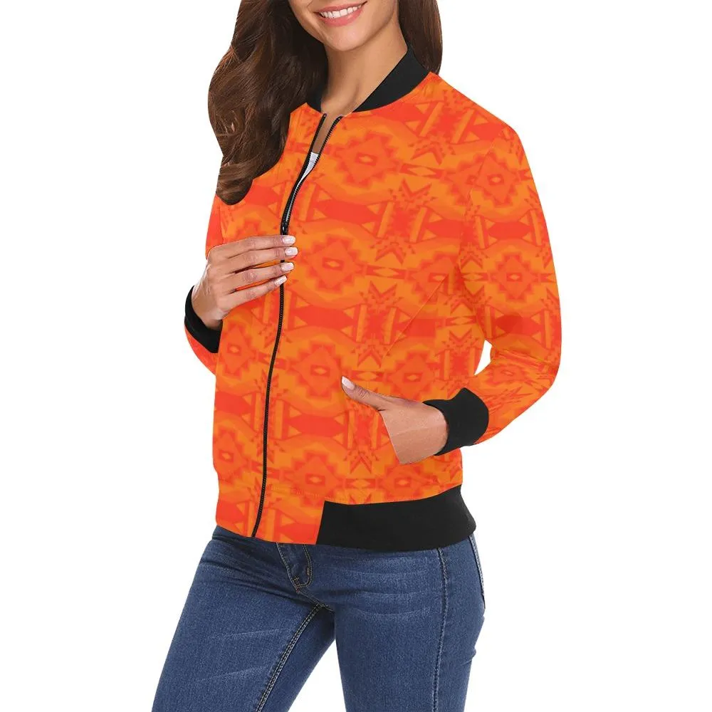 Fancy Orange Bring Them Home Bomber Jacket for Women