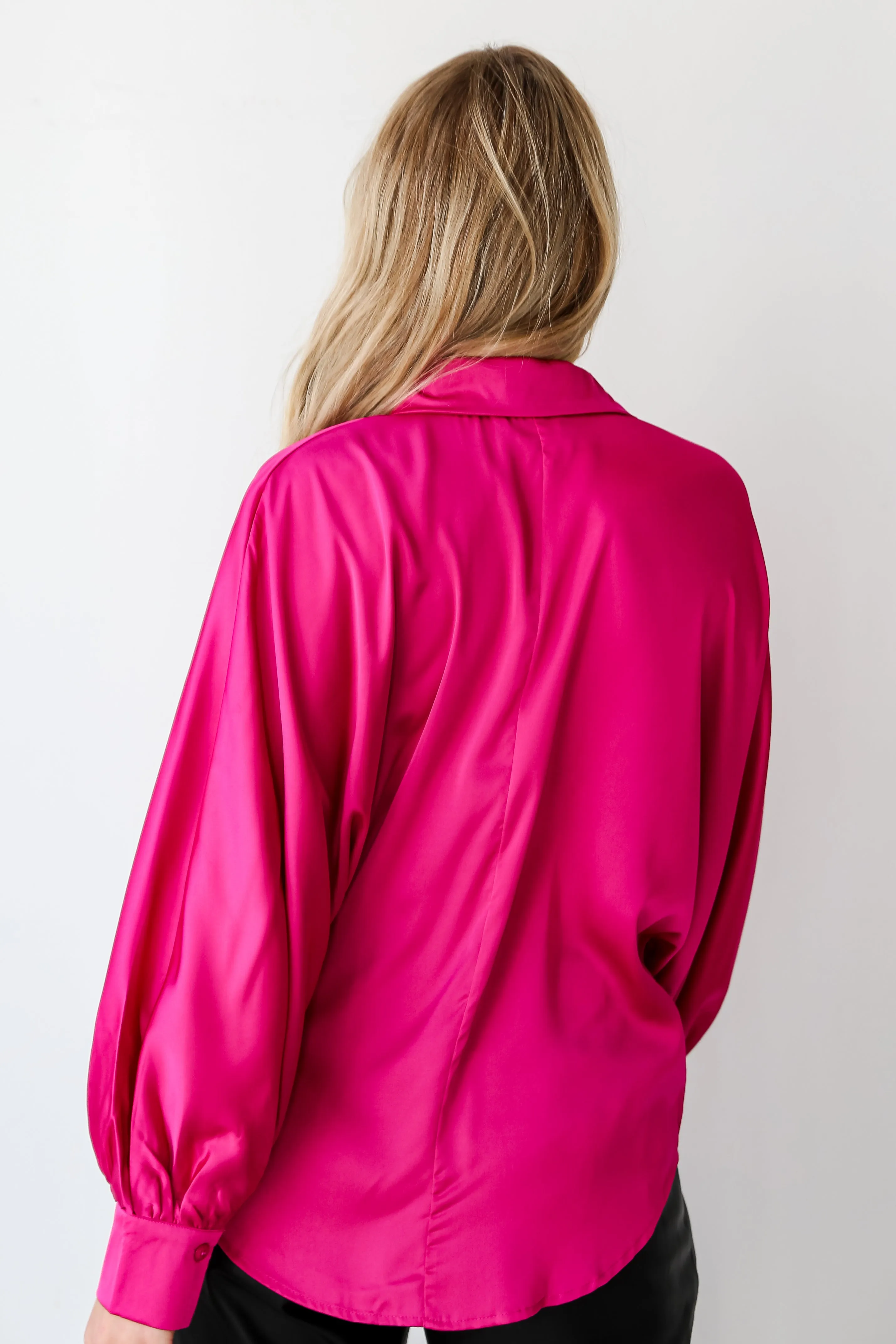 FINAL SALE - Lovely Delight Satin Button-Up Blouse - DU DEAL