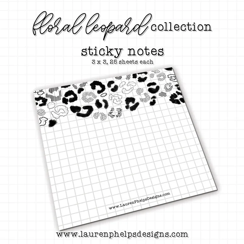 Floral Leopard Sticky Note