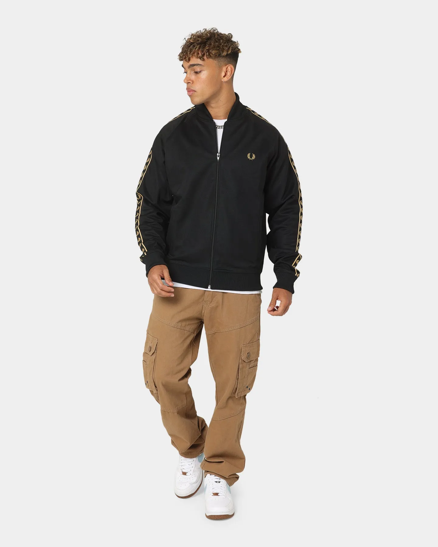 Fred Perry Gold Tape Bomber Track Jacket Black