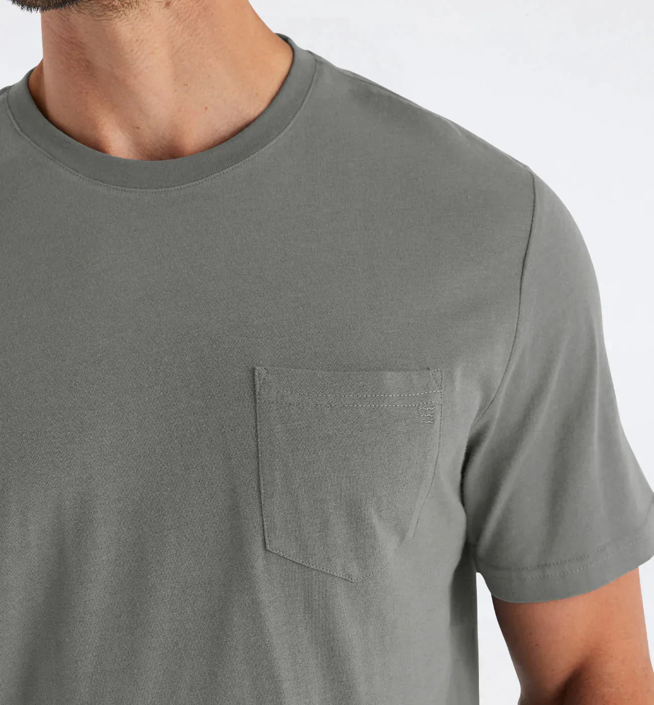 Free Fly Men's Bamboo Heritage Pocket Tee in Fatigue