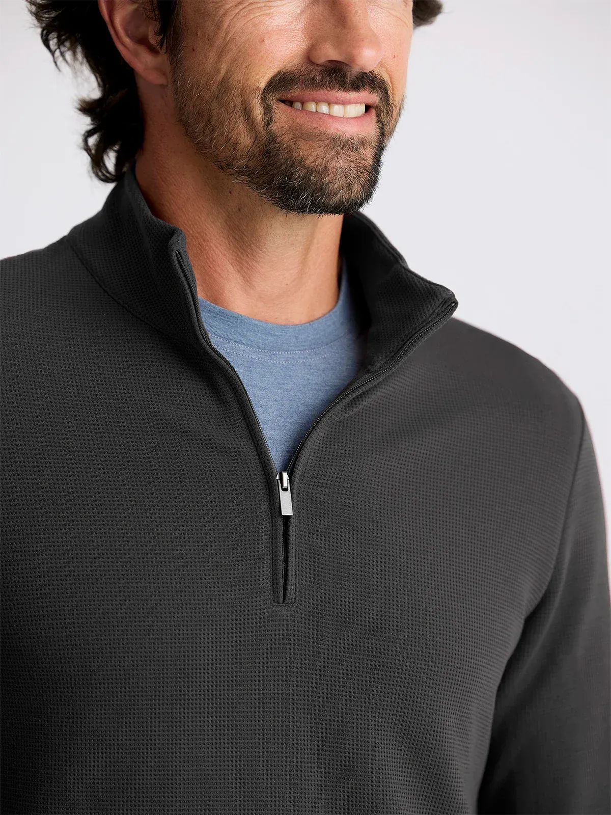 Free Fly Men's Waffle Quarter Zip in Midnight