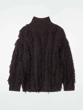 Fringed wool jumper