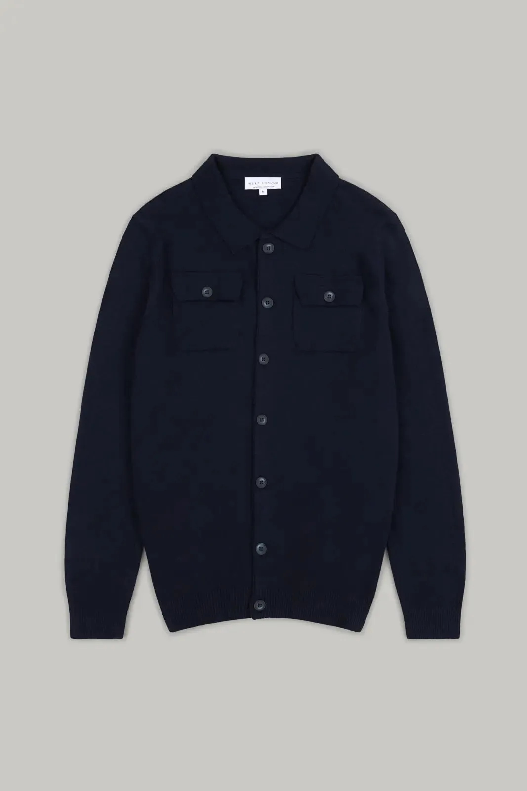 Frith Knitted Button Through Cardigan - Navy