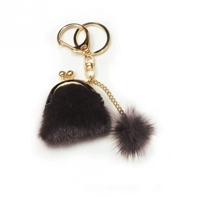 Fur Plush Handbag Keychain